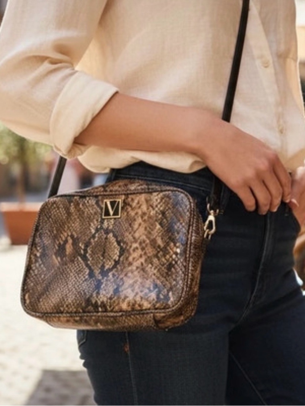 Animal Print Crossbody Bag Snake Print Shoulder Purse Casual Chic
